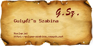 Gulyás Szabina névjegykártya